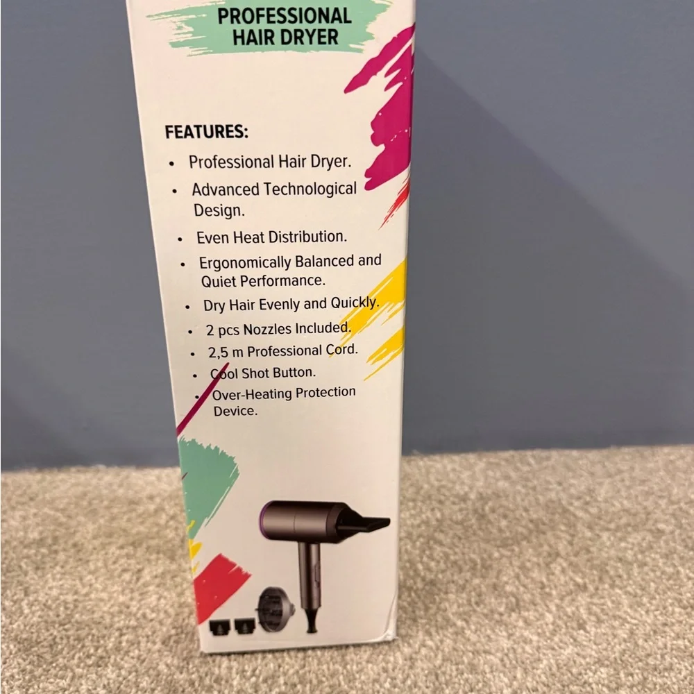 Purple and Gray Professional Hair Dryer - Picture 3 of 3